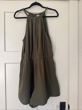 GAP Olive Green Elastic Waist Casual Romper XL
